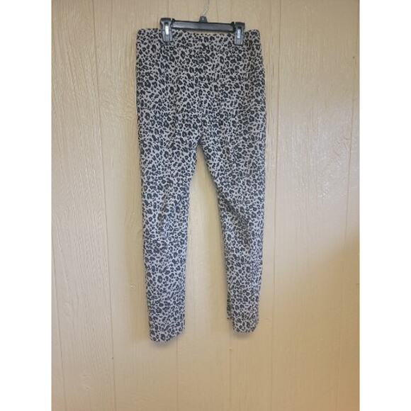 Nanette Lepore Leopard Pant Ankle Slit Cuff Legging Pull-On Gold Black sz 4 - Picture 5 of 8